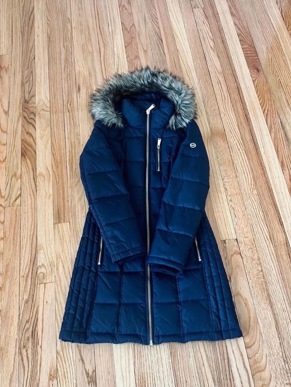 Michael Kors navy long puffer jacket women’s size XS